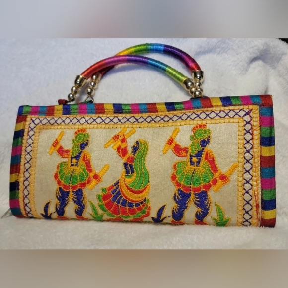 Native American Indian Handmade Multicolor Embroidered Women's Wallet 9.5x4.5 - Picture 3 of 13